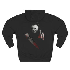 Fleece Hoodie - Michael Myers Middle Finger Design on back