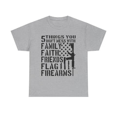 Unisex Heavy Cotton Tee with Patriotic Design