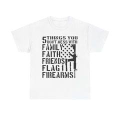 Unisex Heavy Cotton Tee with Patriotic Design