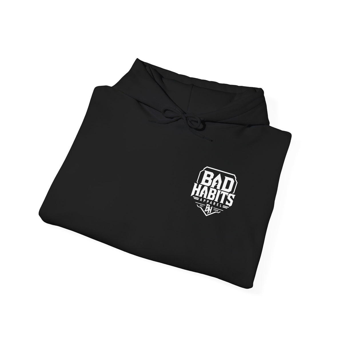 Bad Habits Make Good Stories Hoodie — Biker Skull Graphic Pullover