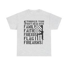 Unisex Heavy Cotton Tee with Patriotic Design