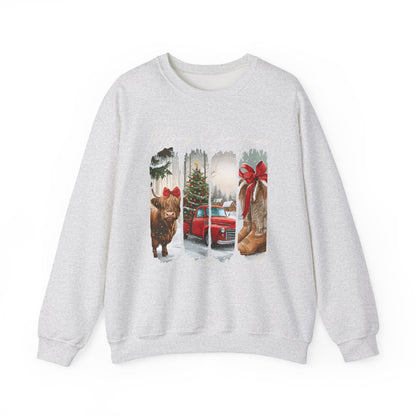 Vintage Cowgirl Highland Cow Sweatshirt