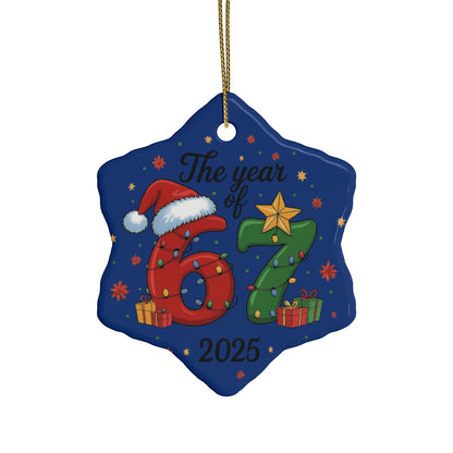 Ceramic 'Year of 67' Christmas Ornament — Decorative Holiday Keepsake (1–20 pcs)
