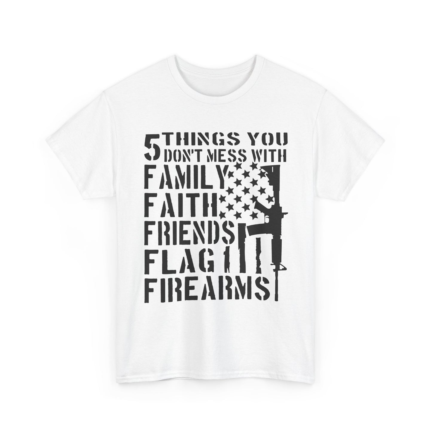 Unisex Heavy Cotton Tee with Patriotic Design