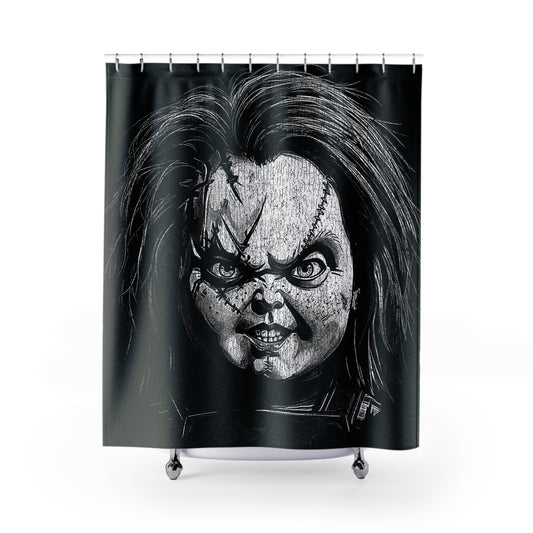 Horror Movie Shower Curtain - CHUCKY Design