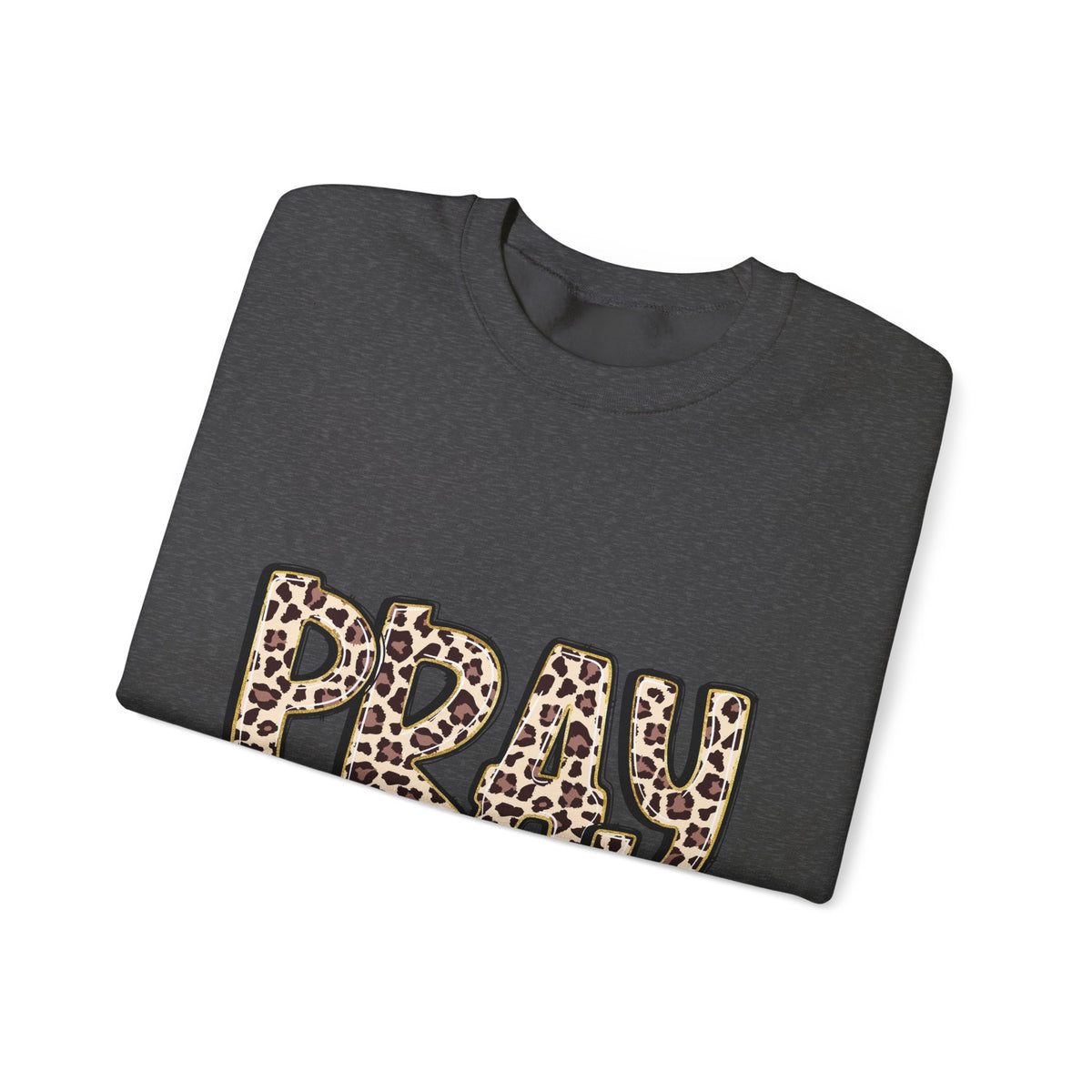 Prayer Sweatshirt - 'PRAY' Leopard Print Colossians 4:2 Christian Crewneck