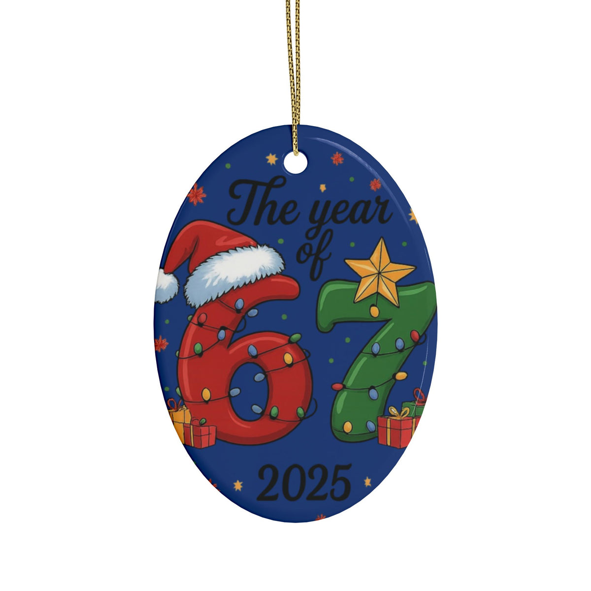 Ceramic 'Year of 67' Christmas Ornament — Decorative Holiday Keepsake (1–20 pcs)