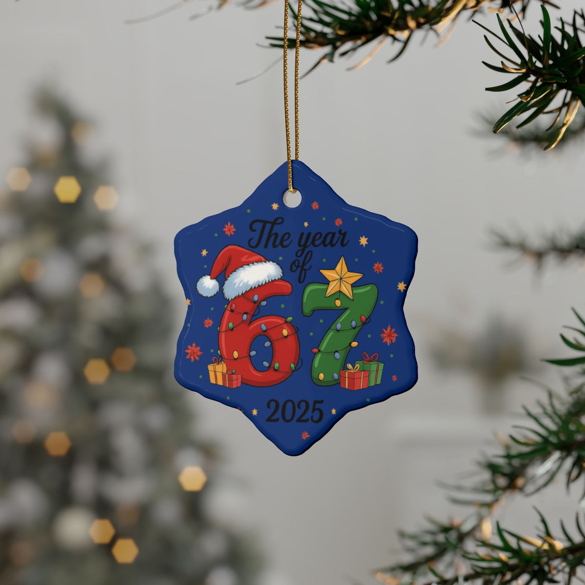 Ceramic 'Year of 67' Christmas Ornament — Decorative Holiday Keepsake (1–20 pcs)