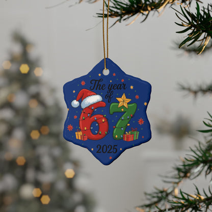 Ceramic 'Year of 67' Christmas Ornament — Decorative Holiday Keepsake (1–20 pcs)
