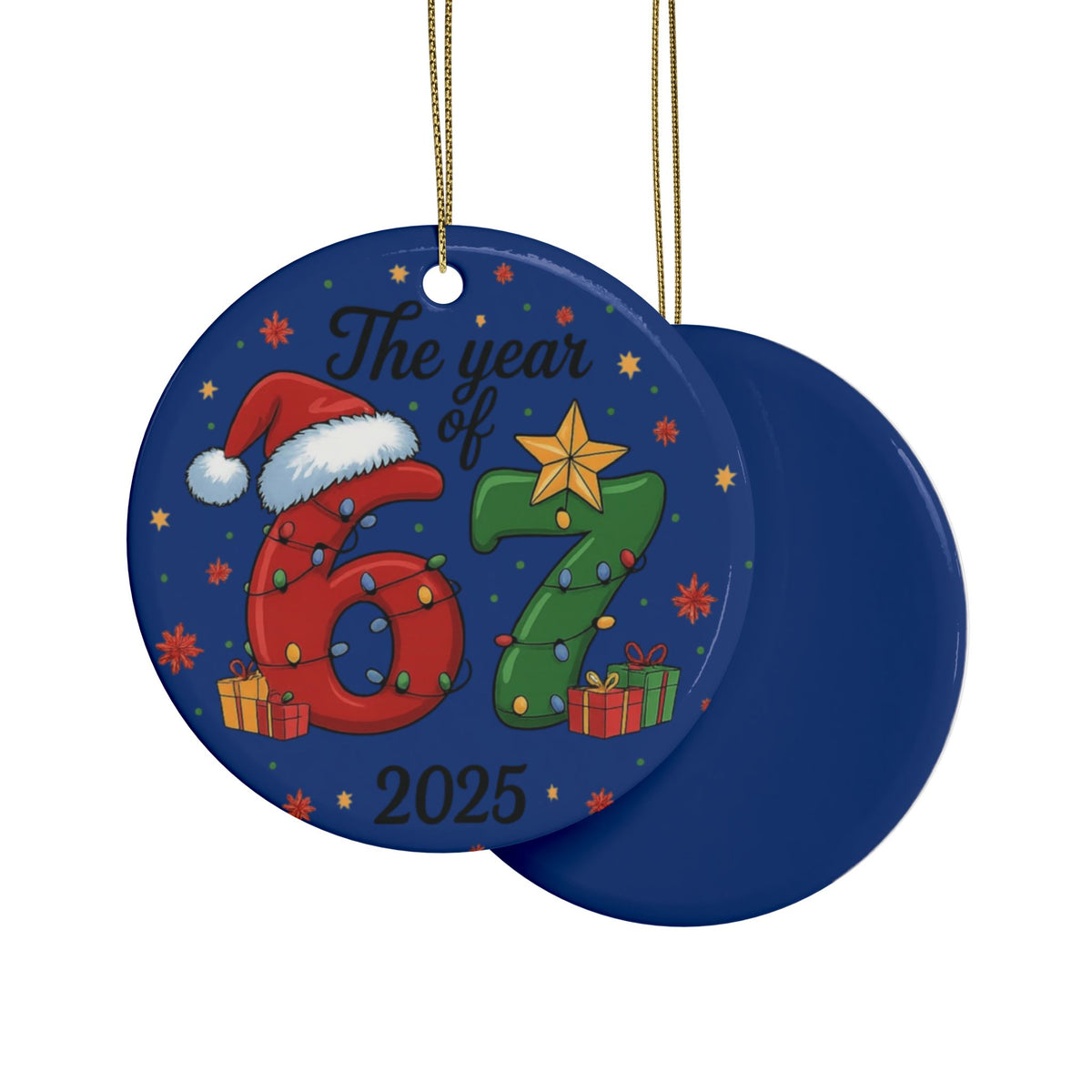 Ceramic 'Year of 67' Christmas Ornament — Decorative Holiday Keepsake (1–20 pcs)