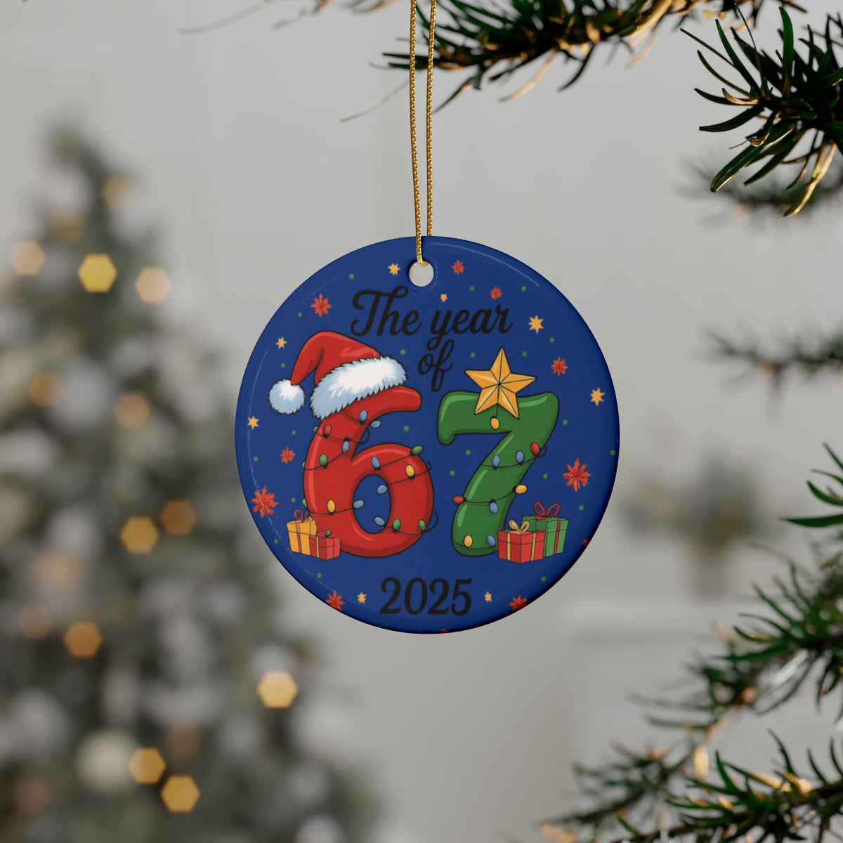 Ceramic 'Year of 67' Christmas Ornament — Decorative Holiday Keepsake (1–20 pcs)