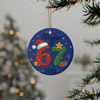 Ceramic 'Year of 67' Christmas Ornament — Decorative Holiday Keepsake (1–20 pcs)