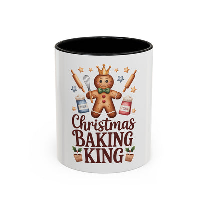 Christmas Baking King Mug — Gingerbread Chef Holiday Coffee Cup (11/15 oz)