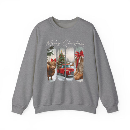 Vintage Cowgirl Highland Cow Sweatshirt
