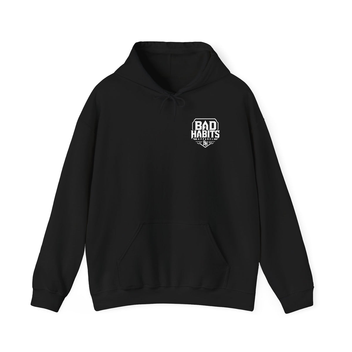 Bad Habits Make Good Stories Hoodie — Biker Skull Graphic Pullover