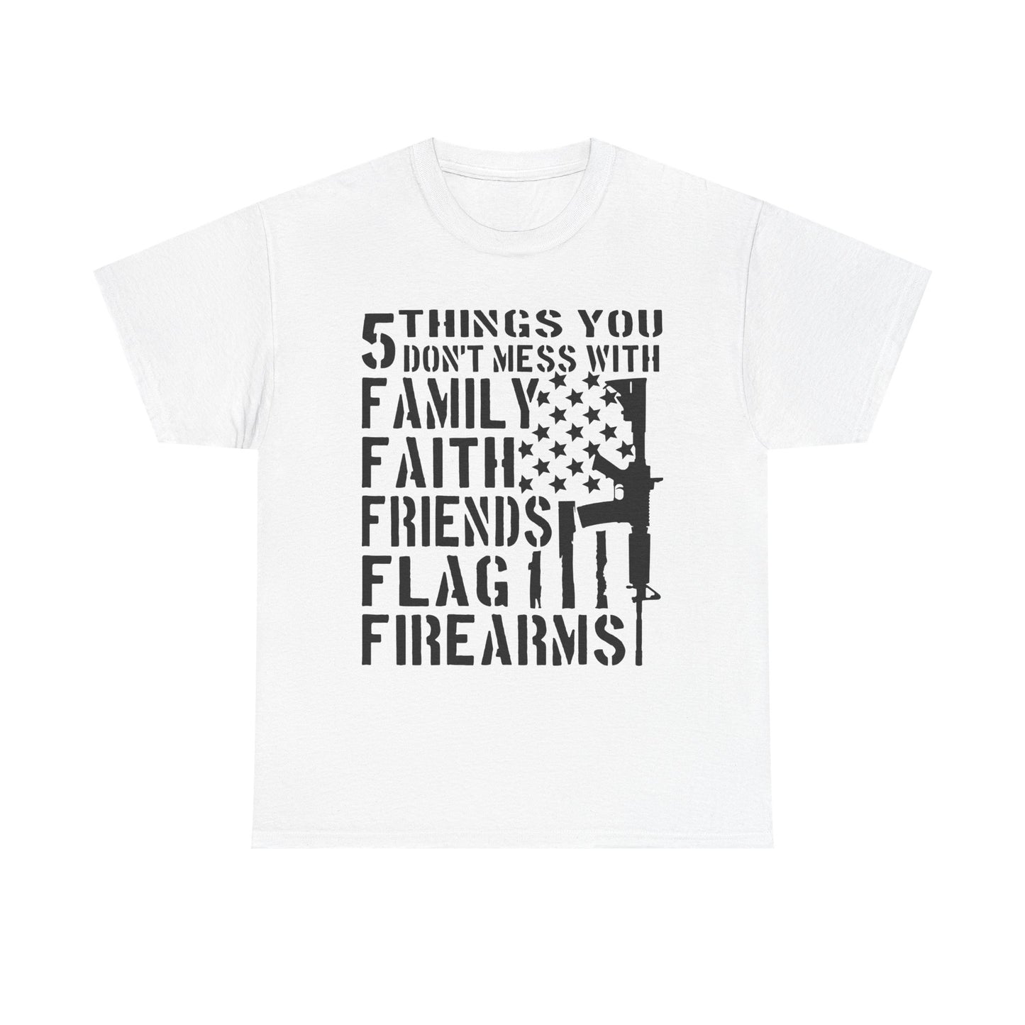 Unisex Heavy Cotton Tee with Patriotic Design