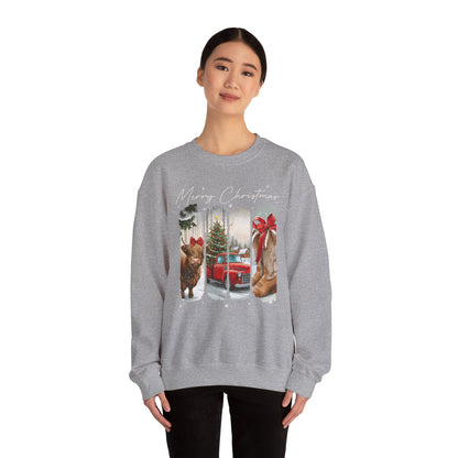 Vintage Cowgirl Highland Cow Sweatshirt