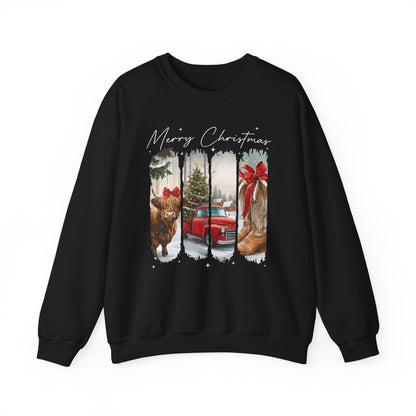 Vintage Cowgirl Highland Cow Sweatshirt