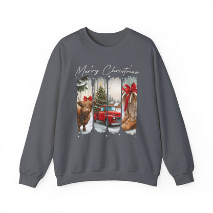 Vintage Cowgirl Highland Cow Sweatshirt