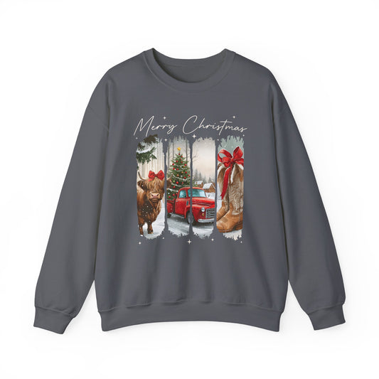 Vintage Cowgirl Highland Cow Sweatshirt
