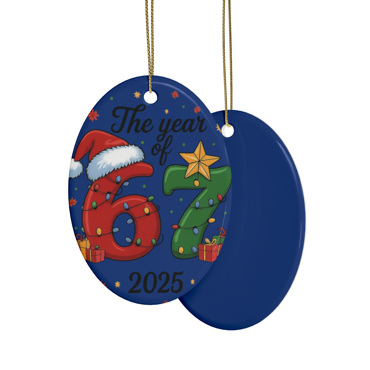 Ceramic 'Year of 67' Christmas Ornament — Decorative Holiday Keepsake (1–20 pcs)