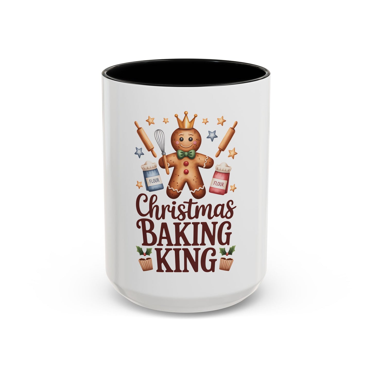 Christmas Baking King Mug — Gingerbread Chef Holiday Coffee Cup (11/15 oz)