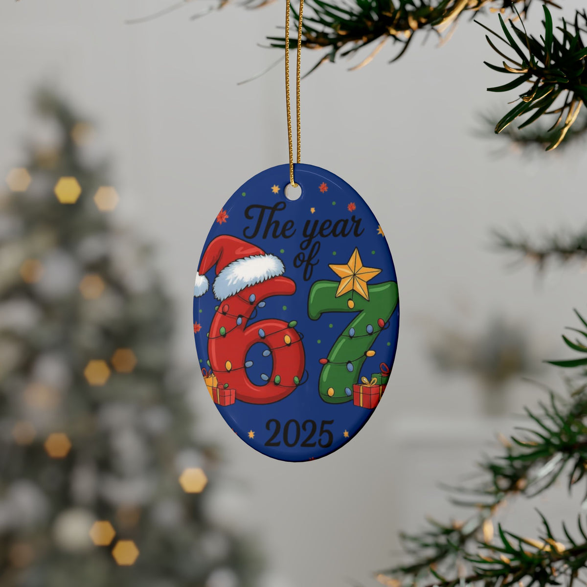Ceramic 'Year of 67' Christmas Ornament — Decorative Holiday Keepsake (1–20 pcs)