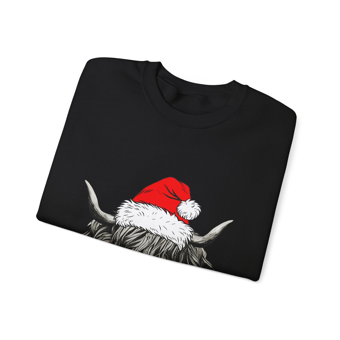 Festive Highland Cow Crewneck Sweatshirt