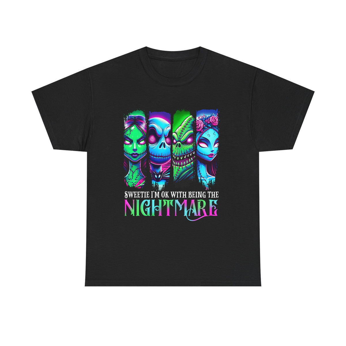 Colorful Nightmare Themed Tee, Fun Halloween T-Shirt