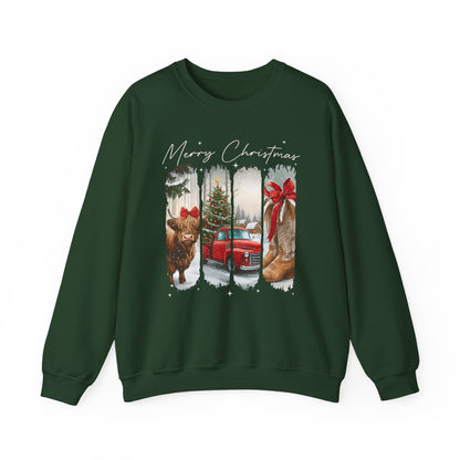 Vintage Cowgirl Highland Cow Sweatshirt