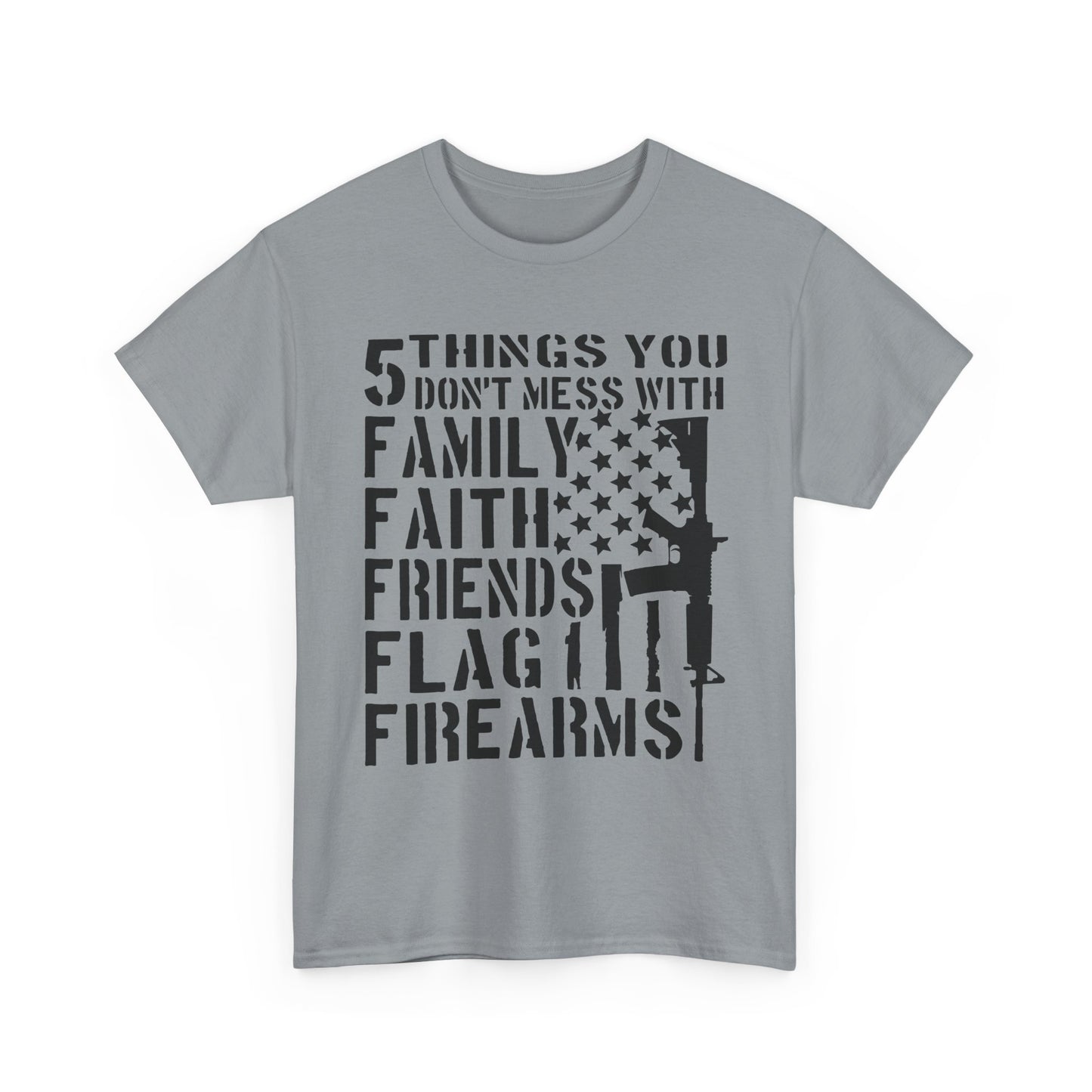 Unisex Heavy Cotton Tee with Patriotic Design