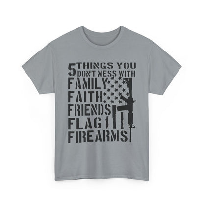 Unisex Heavy Cotton Tee with Patriotic Design