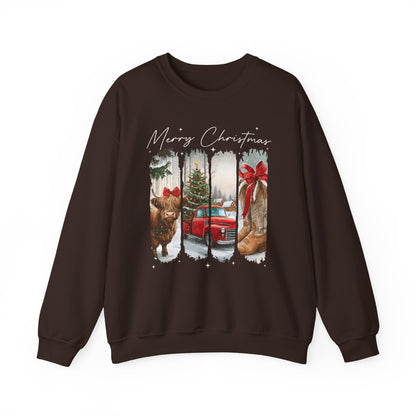 Vintage Cowgirl Highland Cow Sweatshirt