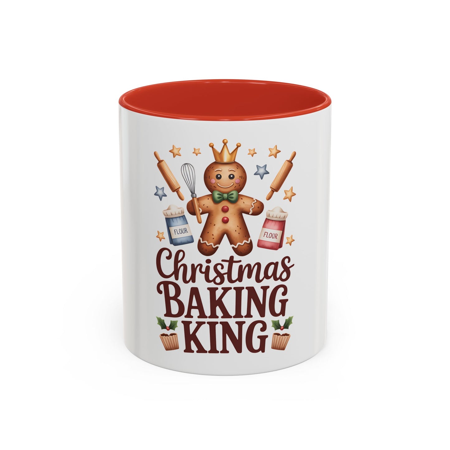 Christmas Baking King Mug — Gingerbread Chef Holiday Coffee Cup (11/15 oz)