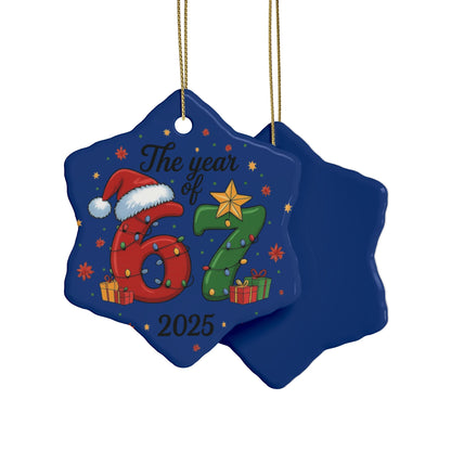 Ceramic 'Year of 67' Christmas Ornament — Decorative Holiday Keepsake (1–20 pcs)