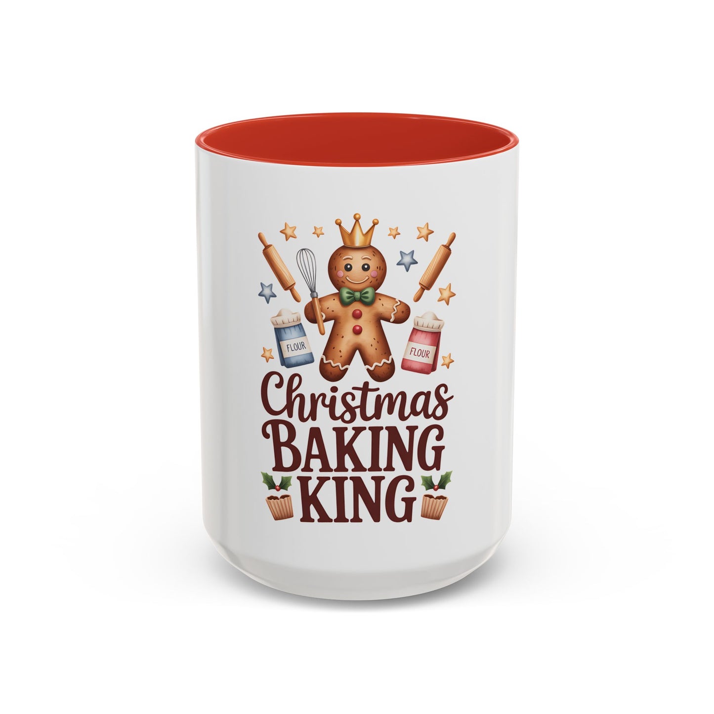 Christmas Baking King Mug — Gingerbread Chef Holiday Coffee Cup (11/15 oz)