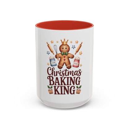 Christmas Baking King Mug — Gingerbread Chef Holiday Coffee Cup (11/15 oz)