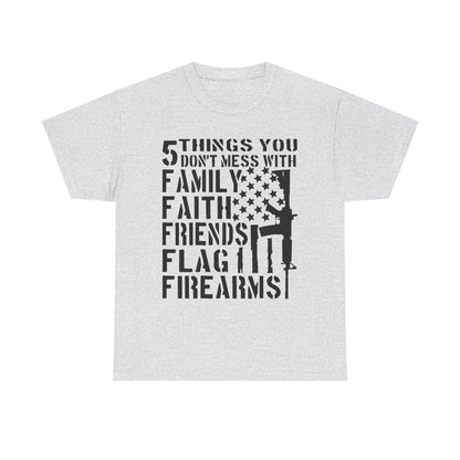 Unisex Heavy Cotton Tee with Patriotic Design